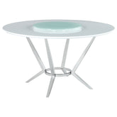 Orleans Furniture - Coaster - Abby Round 54-inch Lazy Susan Dining Table White High Gloss - 110321